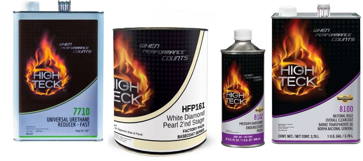 GM WA800, White Diamond Pearl, Full Paint Kit: Basecoat (gl), 8100 Clear (gl), W/ Activator (qt), Reducer (gl)