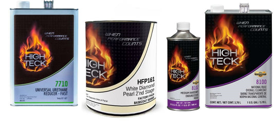 WA8555, Negro Ébano, Kit de Pintura Completo: Capa Base (gl), Transparente 8100 (gl), Con Activador (qt), Reductor (gl)