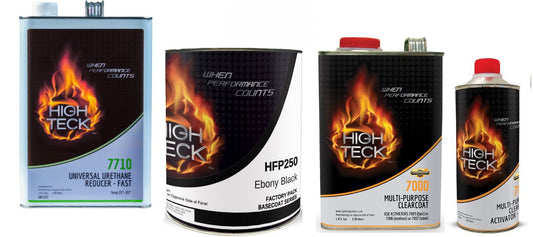 WA8555, Negro Ébano, Kit Completo de Pintura para GM: Capa Base (gl), Reductor (gl), Transparente 7000 (gl), Activador Lento/Medio/Rápido (qt)