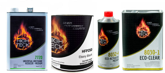 GM WA8555 Ebony Black full ECO paint kit with gallon basecoat ECO clearcoat activator and reducer for automotive refinishing