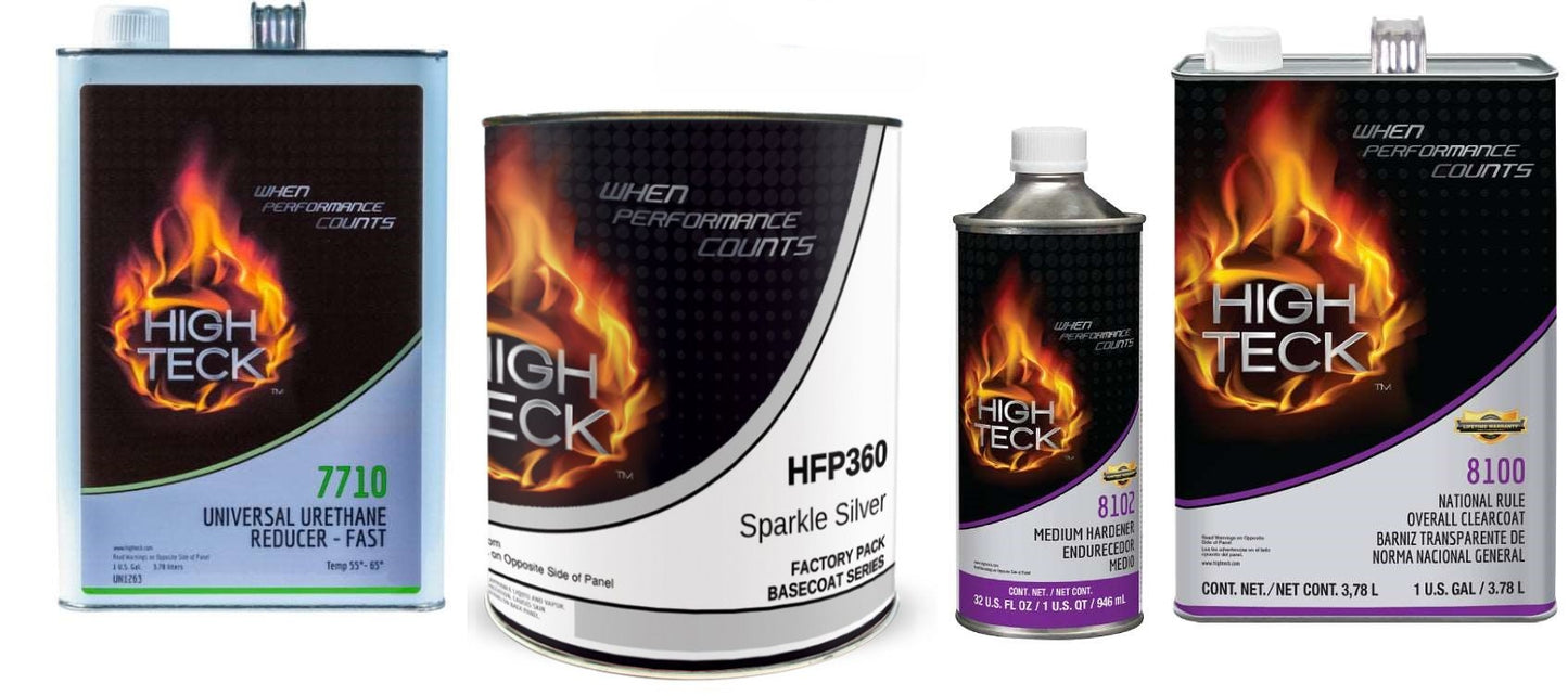 House of Kolor, Sparkle Silver, Full Paint Kit: Basecoat (gl), 8100 Clear (gl), W/ Activator (qt), Reducer (gl)