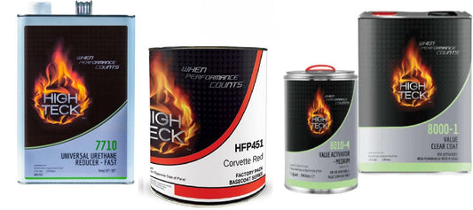 GM WA9260, Rojo Victoria, Kit completo de pintura para GM: Capa base (gl), Transparente (gl), Activador (qt), Reductor (gl)