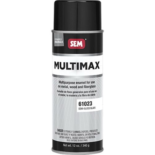 SEM® MULTIMAX™, 61023 Enamel Paint, 12 oz Aerosol Can, Semi-Gloss Black