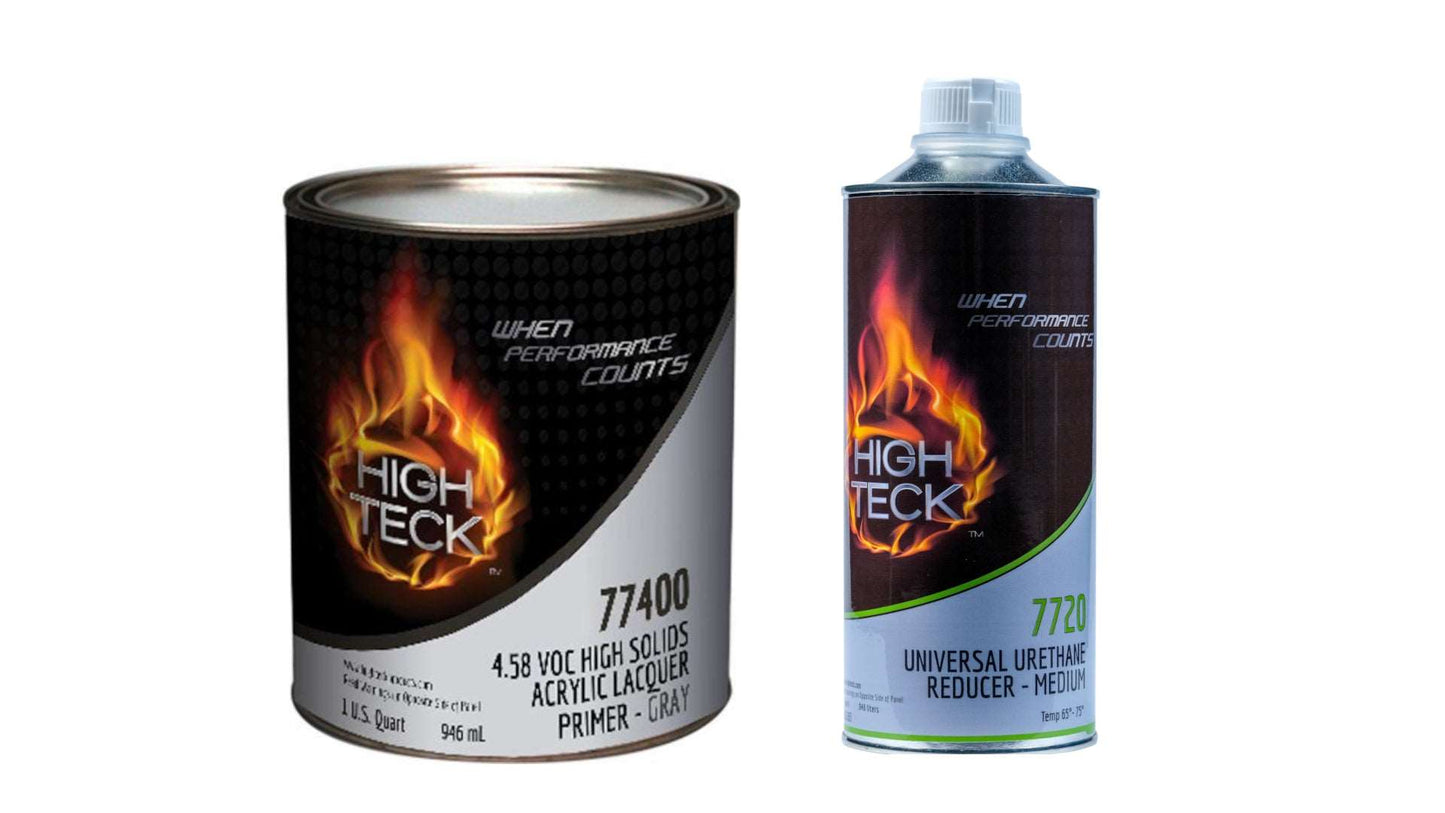 High Teck 77400 & Reducer, Primer Surfacer (Gray)(1qt) & Thinner (Fast/Medium/Slow)(1qt)