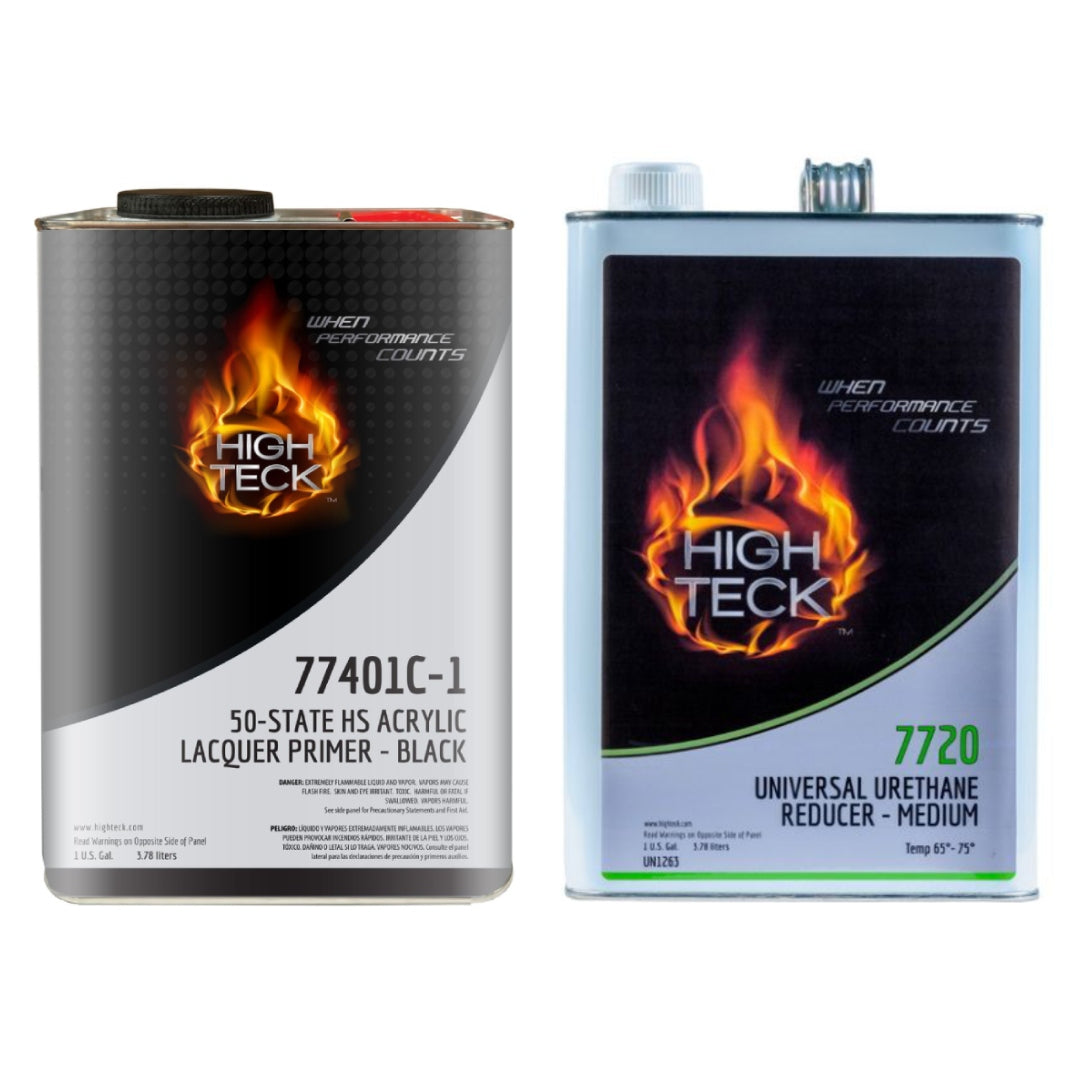 Paquete de imprimación y superficie High Teck 77400C y 7720 (gris) (1 g) y diluyente (velocidad media) (1 g)