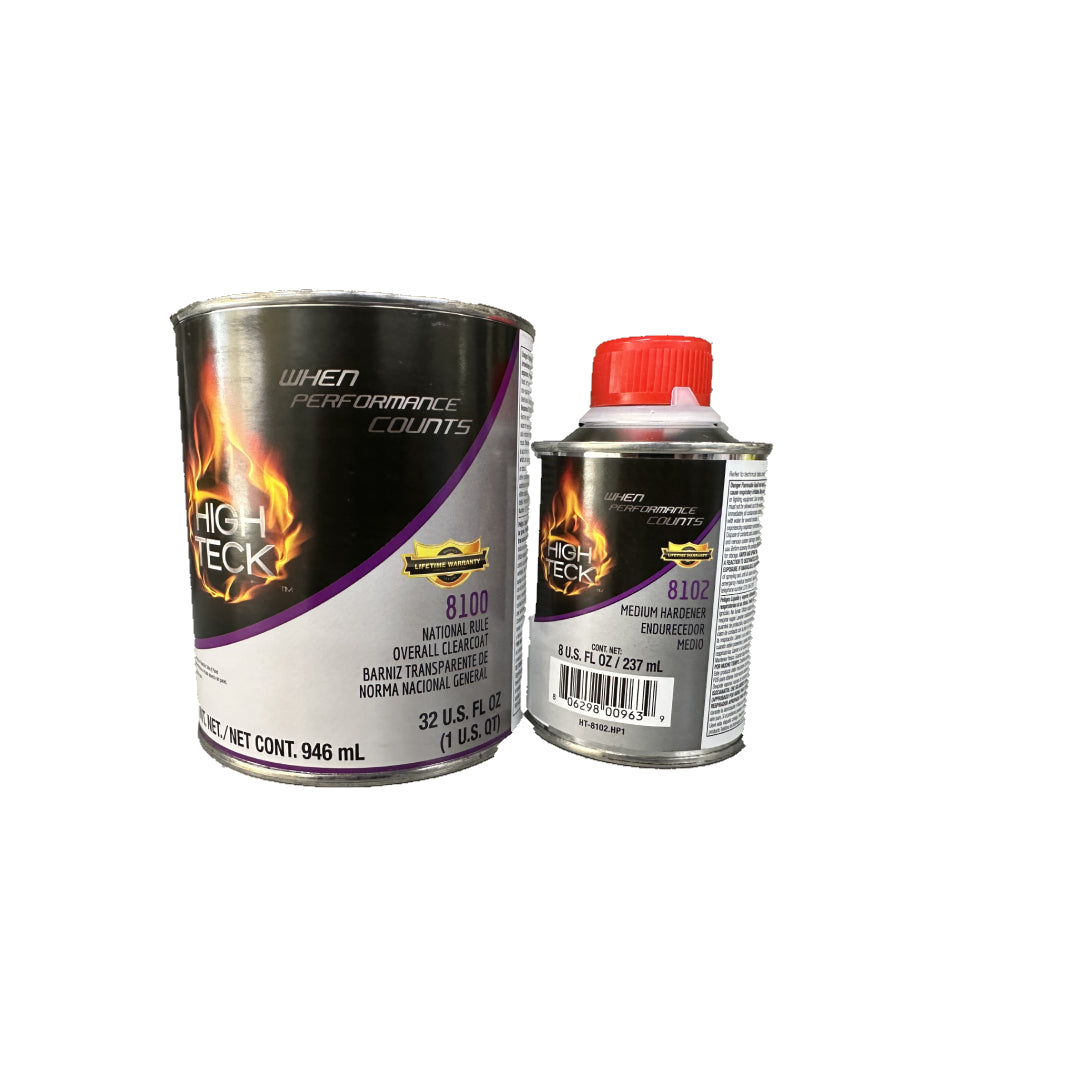 High Teck 8100 & 8101/8102, National Rule Universal Clear Coat (QT) and Activator (1/2pt)