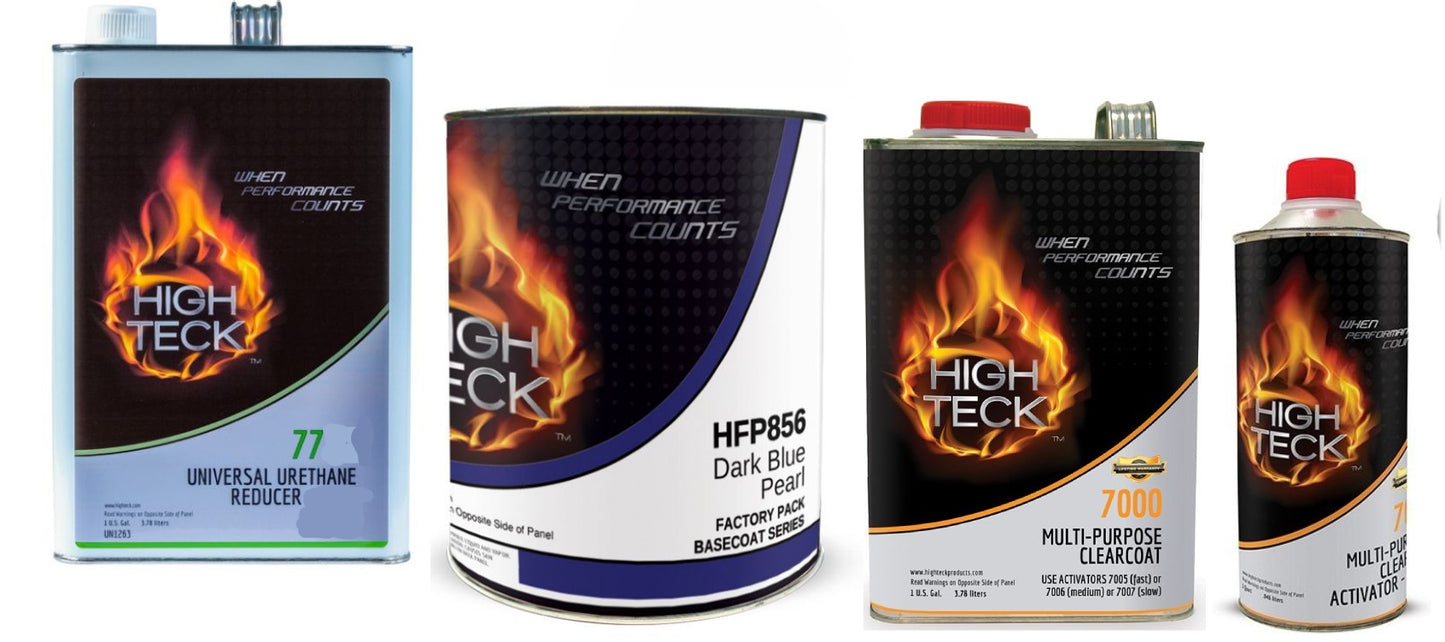 Ford DX, Dark Blue Pearl, Full Paint Kit for GM: Basecoat (gl), Reducer (gl), 7000 Clear (gl), Slow/Medium/Fast Activator (qt)