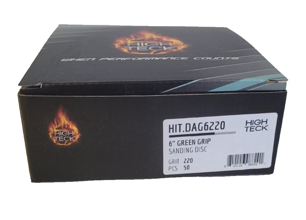 High Teck, 220 Grit Sanding Discs, Hook & Loop (50ct)