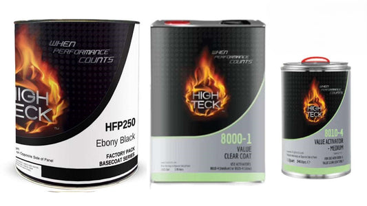 GM WA8555 Black Paint & Clearcoat Kit: HFP250 (GL), 8000 (GL) & 8010 (QT)