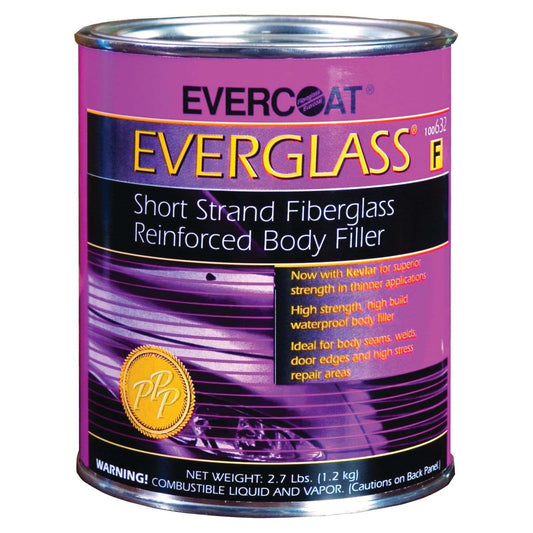 EVERCOATยฎ EVERGLASSยฎ 100632 Short Strand Fiberglass Reinforced Body Filler, 1qt, Paste
