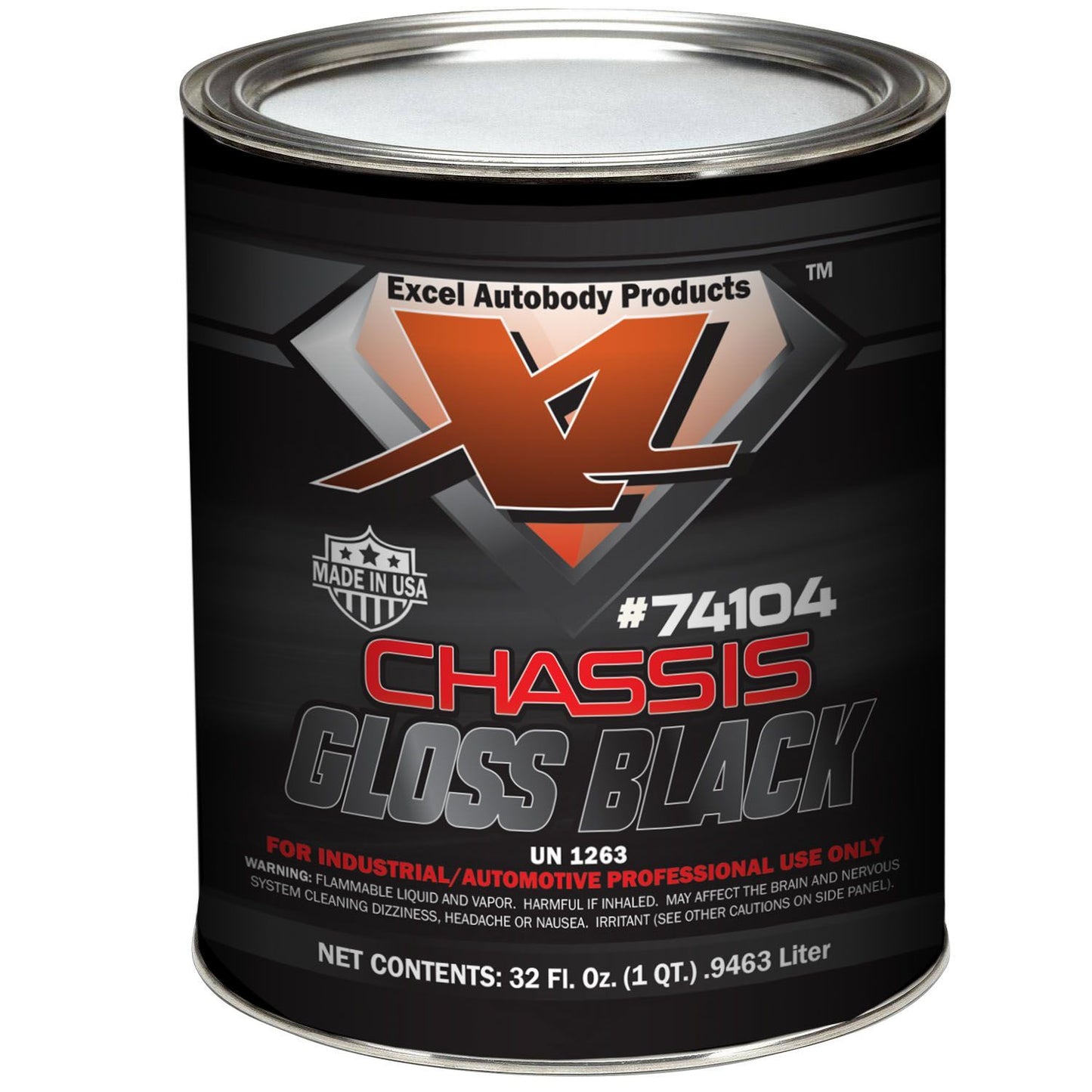 X-L 74104 Black Chassis Paint, Gloss, 1QT
