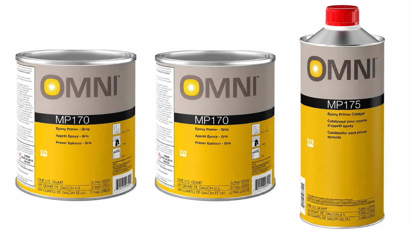 Kit de imprimador y catalizador de imprimador, MP170 de 2 cuartos (imprimador epoxi gris), MP175 de 1 cuarto (catalizador de imprimador epoxi)