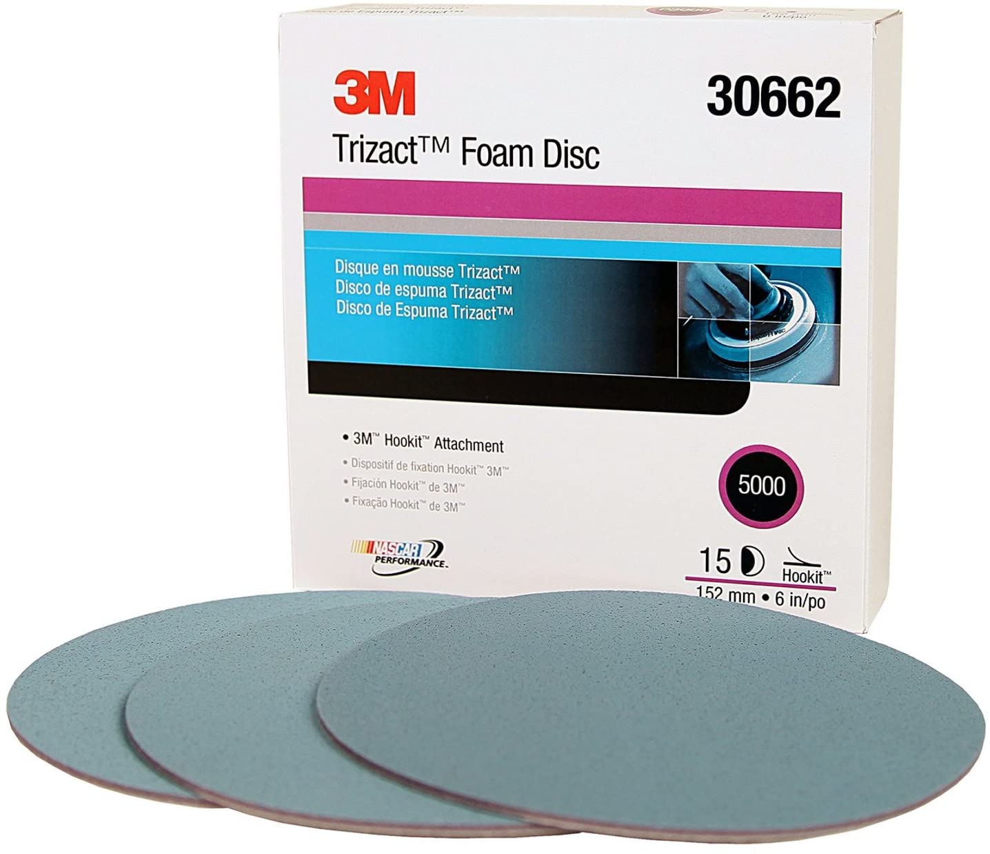 3M 30662 Trizact Foam Disc, 5000 Grit (5ct) - Auto Color