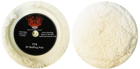 High Teck 775, Velcro Wool Buffing Pad, 7.5" Diameter & 1.5" Thickness - Auto Color