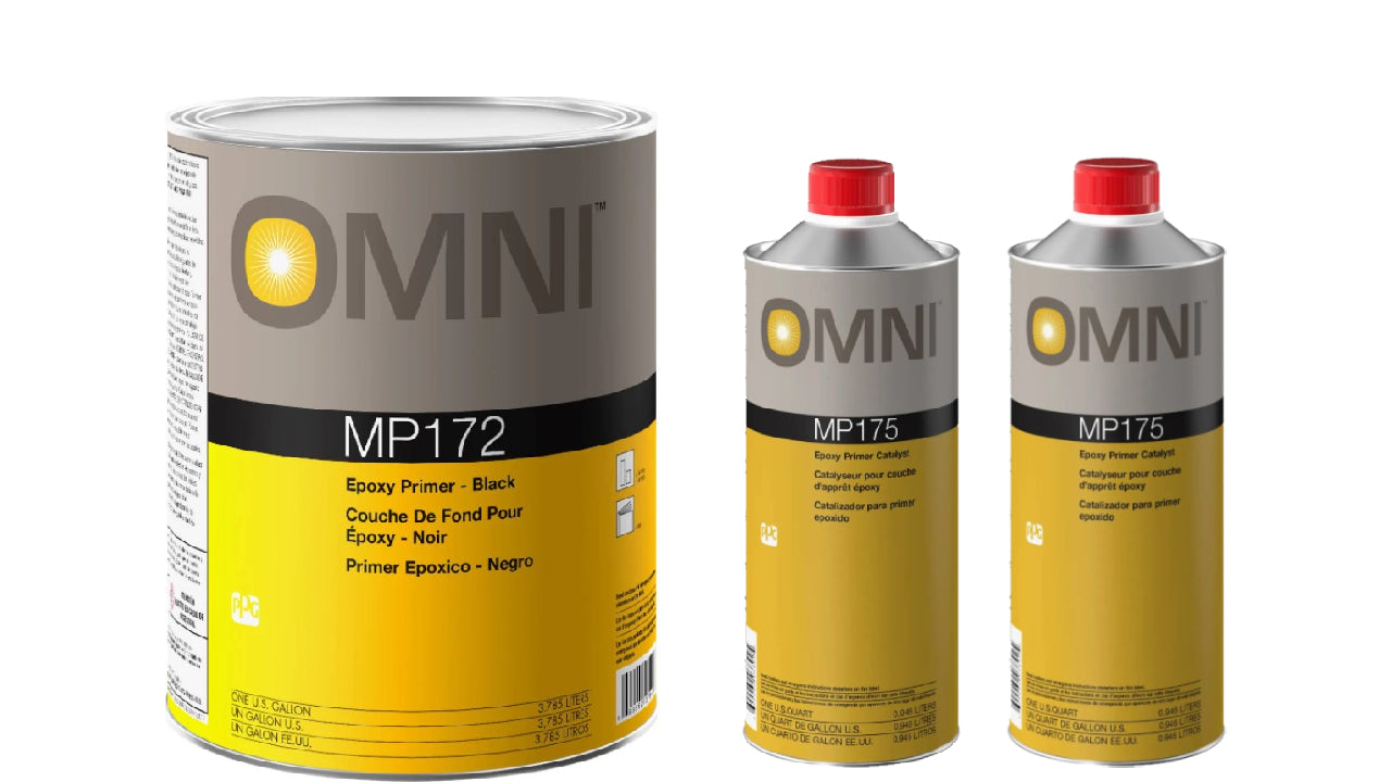 Primer & Primer Catalyst Kit, 1gl MP172 (Epoxy Primer-Black), 2qt MP175 (Epoxy Primer Catalyst) - Auto Color