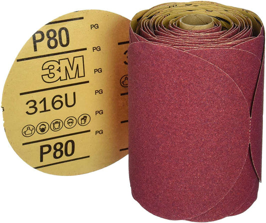 3M 01116, Red Abrasive Disc Roll, P80