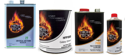 GM WA-519F Galaxy Silver full paint kit with gallon basecoat reducer 7000 clearcoat and fast medium or slow activator