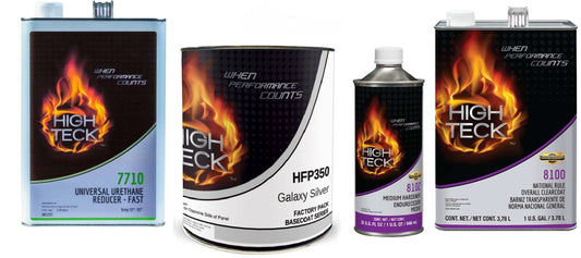 WA8555, Negro Ébano, Kit de Pintura Completo: Capa Base (gl), Transparente 8100 (gl), Con Activador (qt), Reductor (gl)