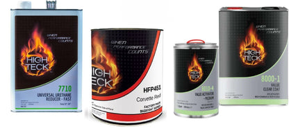 GM WA9075, Corvette Red, Full Paint Kit for GM: Basecoat (gl), Clear (gl), Activator (qt), Reducer (gl)