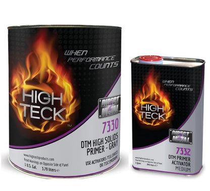 High Teck 7330-1 gray 2K high solids urethane primer with hardener 4:1 mixing kit (gl)