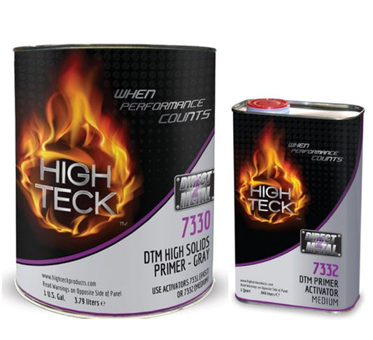 High Teck™ 7330-1 2K High Solids Urethane Primer, 1 gal, Gray, W/ 1 qt hardener, 4:1 Mixing
