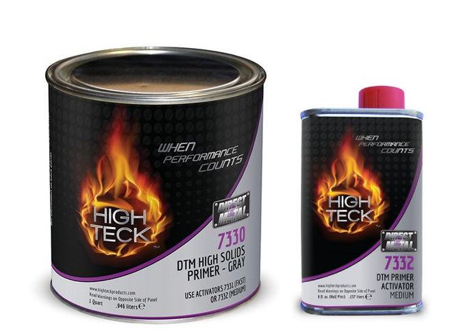High Teck 7330-1 gray 2K high solids urethane primer with hardener 4:1 mixing kit (qt)