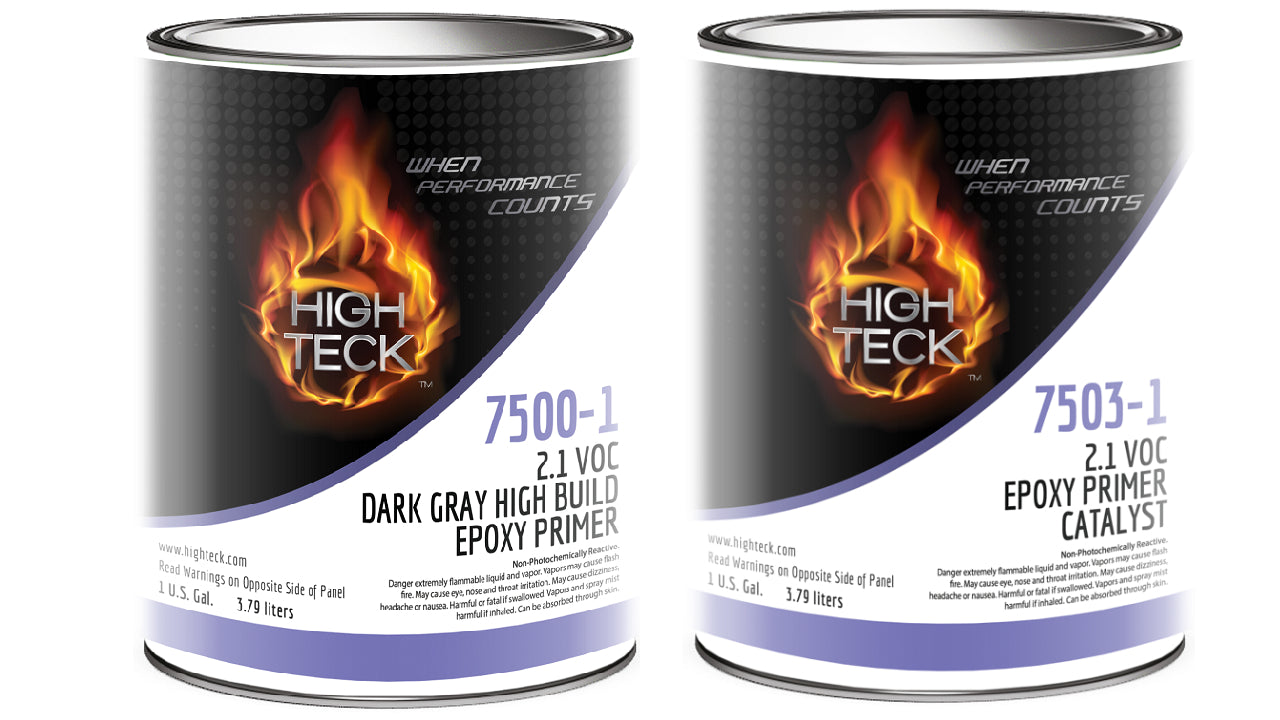 High Teck 7500 y 7503, imprimador epoxi de alto espesor gris oscuro con catalizador, 1:1 