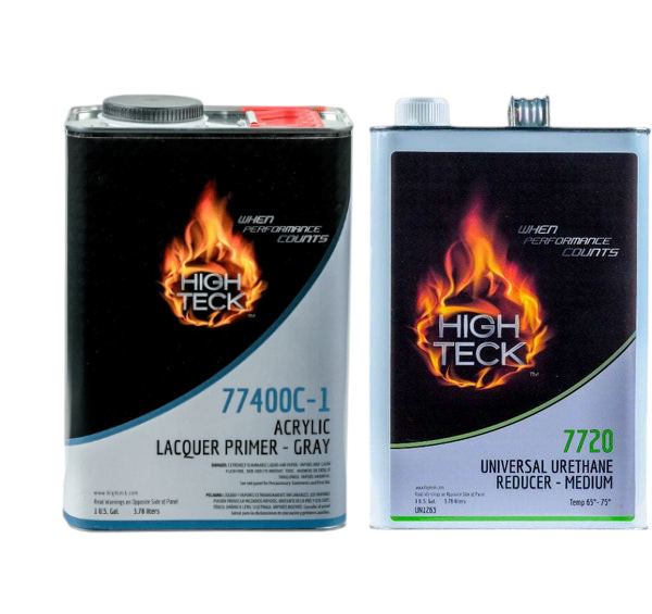 Paquete de imprimación y superficie High Teck 77400C y 7720 (gris) (1 g) y diluyente (velocidad media) (1 g)