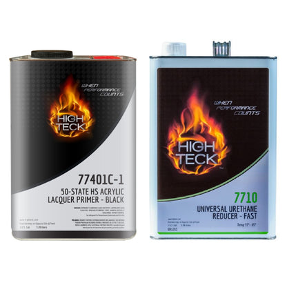 High Teck 77401C black primer surfacer gallon with fast speed reducer gallon bundle for automotive refinishing