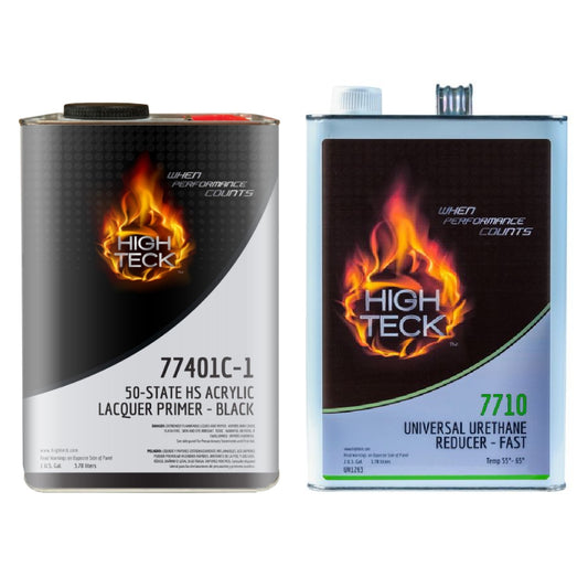 High Teck 77401C, Primer Surfacer (Black)(1gl) W/ Reducer (Medium Speed)(1gl) Bundle