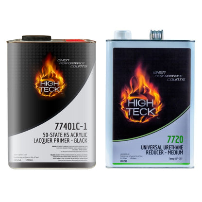 High Teck 77401C black primer surfacer gallon with slow speed reducer gallon bundle for automotive refinishing