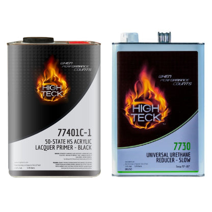 High Teck 77401C black primer surfacer gallon with medium speed reducer gallon bundle for automotive refinishing