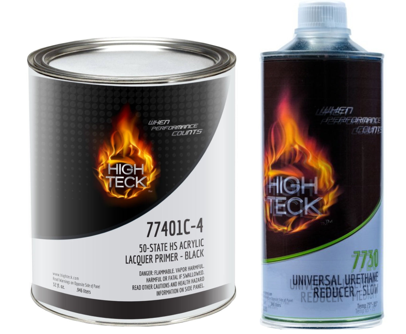 High Teck 77401C Primer Surfacer (Black)(1qt) & Reducer (Fast/Medium/Slow)(1qt)