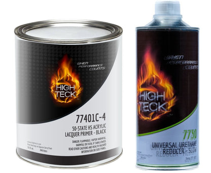 High Teck 77401C black primer surfacer quart with fast medium or slow quart reducer for automotive refinishing