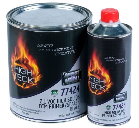 High Teck™ 77424-1 Imprimador/sellador con alto contenido de sólidos, 1 gal, negro, con activador, 4:1