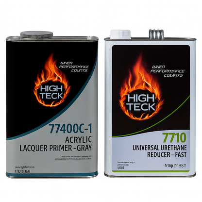 High Teck 77400C gray primer surfacer gallon with medium speed reducer gallon bundle for automotive refinishing