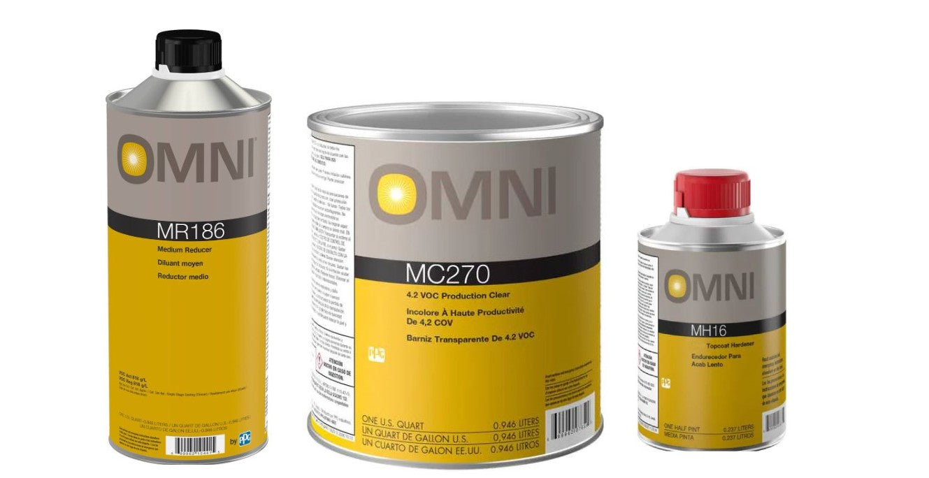 OMNI Complete Automotive Paint Kit: Reducer, Clear & Activator (Quart Kit)