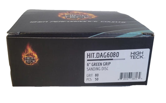 High Teck, 80 Grit Sanding Discs, Hook & Loop (50ct)