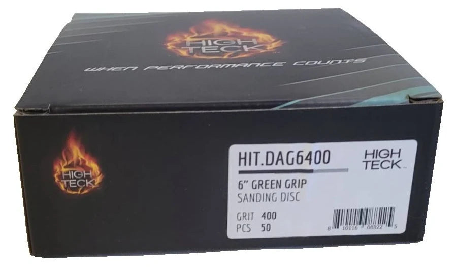 High Teck, 400 Grit Sanding Discs, Hook & Loop (50ct)