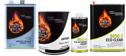 WA8555, Ebony Black, Full Paint Kit: Basecoat (gl), 8030 ECO Clear (gl), W/ Activator (qt), Reducer (gl)