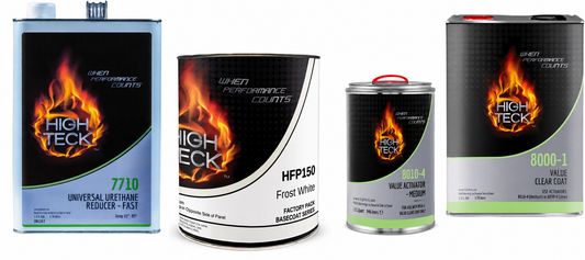 GM WA8624, Olympic White, Kit completo de pintura: Capa base (gl), Transparente (gl), Activador (qt), Reductor (gl)