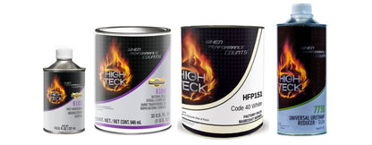 Quart basecoat and clearcoat automotive paint kit with basecoat clearcoat activator and reducer for refinishing projects