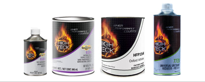 Quart basecoat and clearcoat automotive paint kit with basecoat clearcoat activator and reducer for refinishing projects