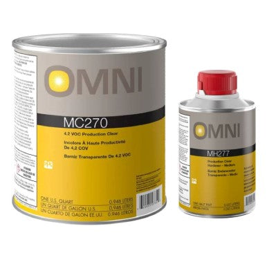 MC270 Barniz de producción (qt) y endurecedor de capa superior (1/2 pt) Proporción 4:1