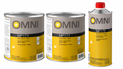 PPG Omni MP171 white epoxy primer kit with two quarts of primer and one quart of MP175 catalyst