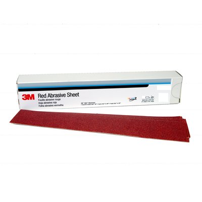 3M 01679, Red Abrasive Sheet, 80 Grit (25 Sheets) - Auto Color