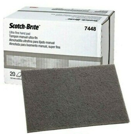 Scotch-Brite™ 64935, Non-Woven Hand Pad, 6", S Ultra Fine Grade, Gray - Auto Color