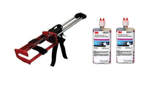 3M™ 08237 & 08571 Kit: Semi-Rigid Parts Repair, 200 mL Cartridge (2pk) & Gun - Auto Color