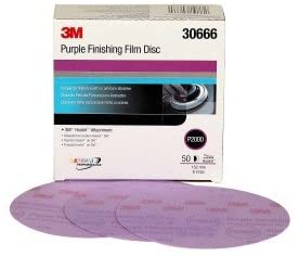 3M 30666 Purple Finishing Film Disc, 2000 Grit - Auto Color