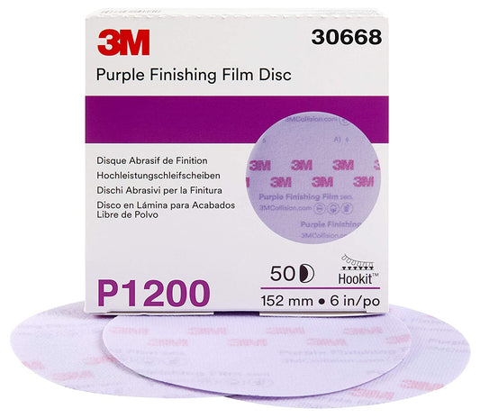 3M 30668 Purple Finishing Film Disc, 1200 Grit - Auto Color
